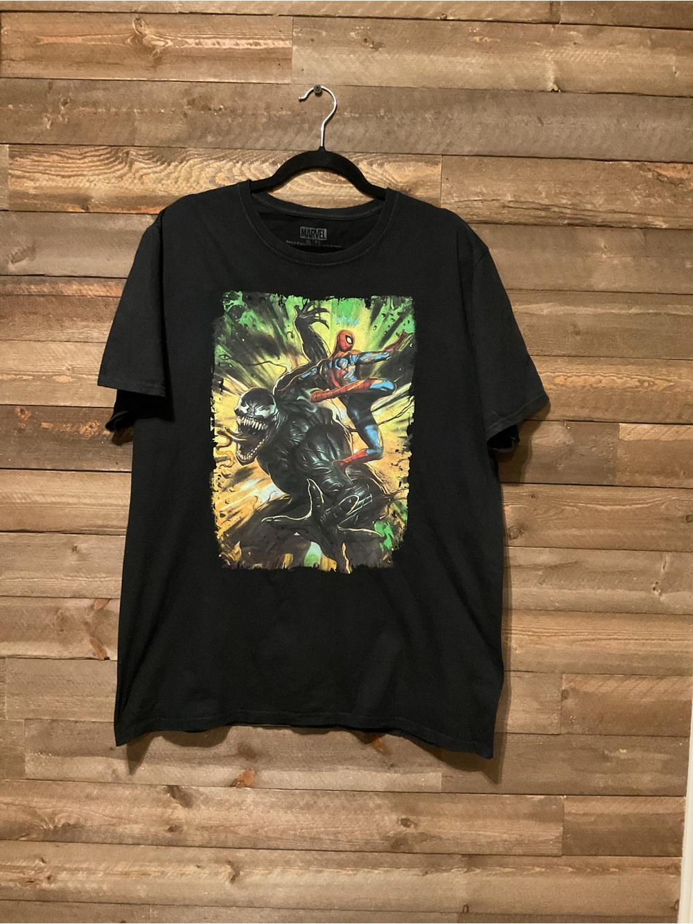 Mens Spider-Man VENOM Black T-Shirt Size XL